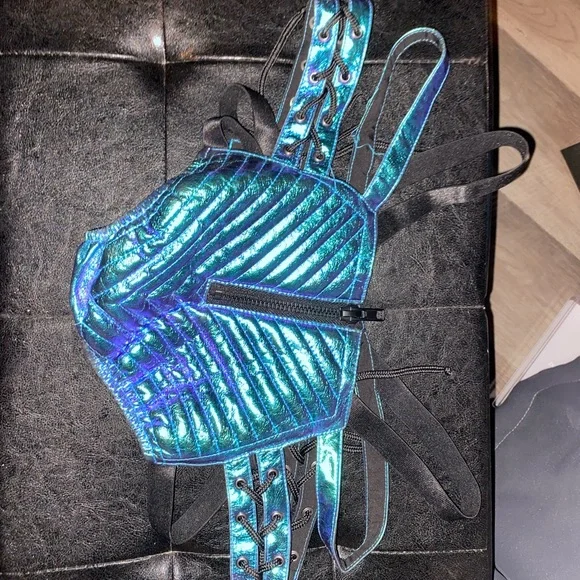 Blue multi chrome Club Exx rave set - Picture 4 of 5